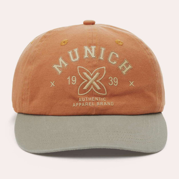 Gorra MUNICH varsity lifestyle de algodón naranja