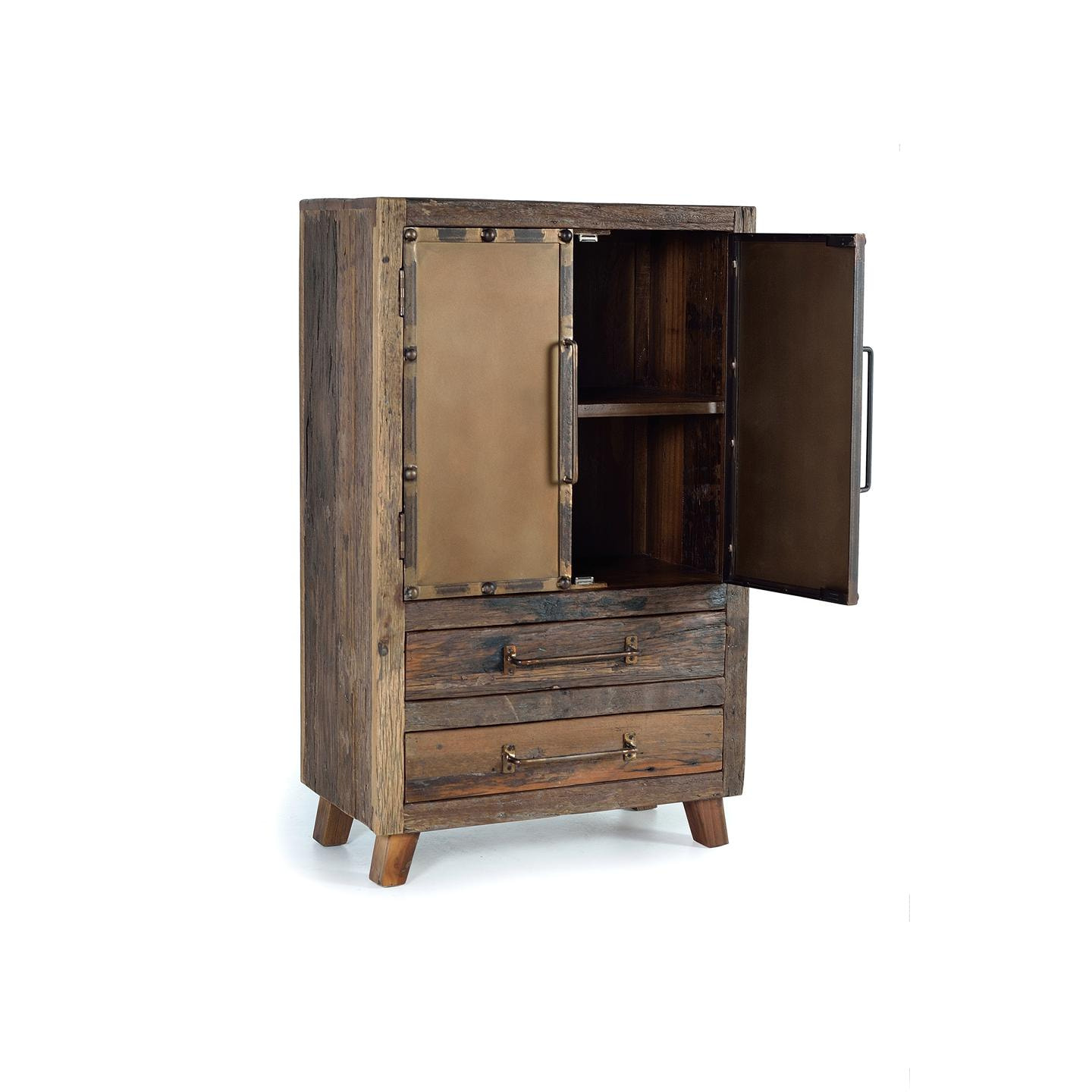 Muebles Auxiliare de Madera Reciclada 75 Cm Estilo Industrial Vintage