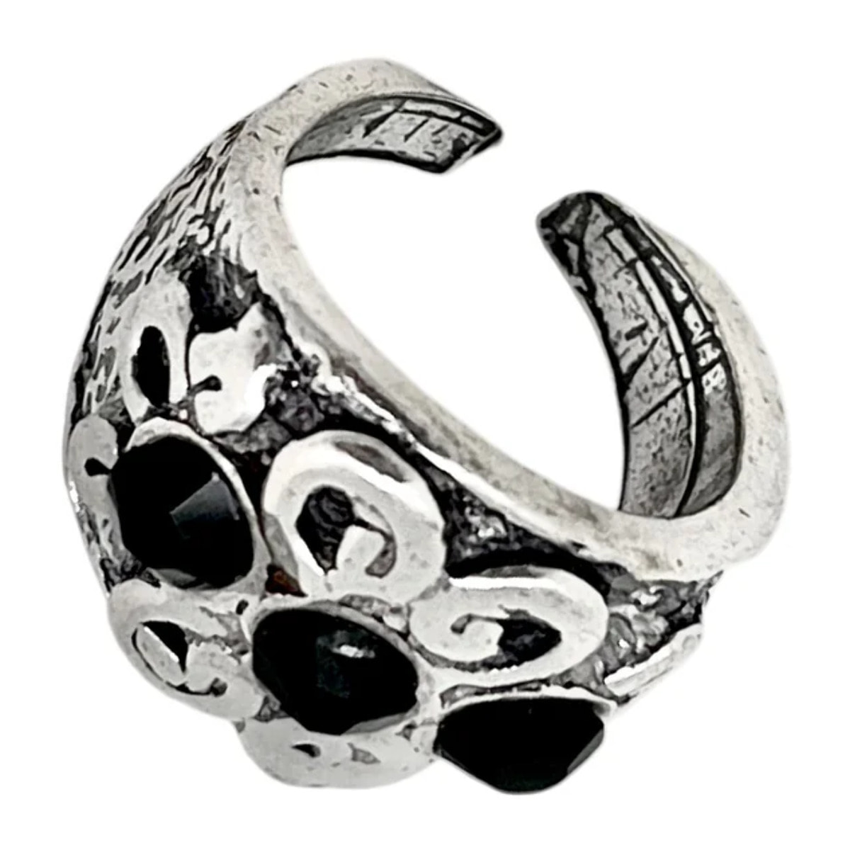 Anillo A3 cristal Sw negro y plata 10µ