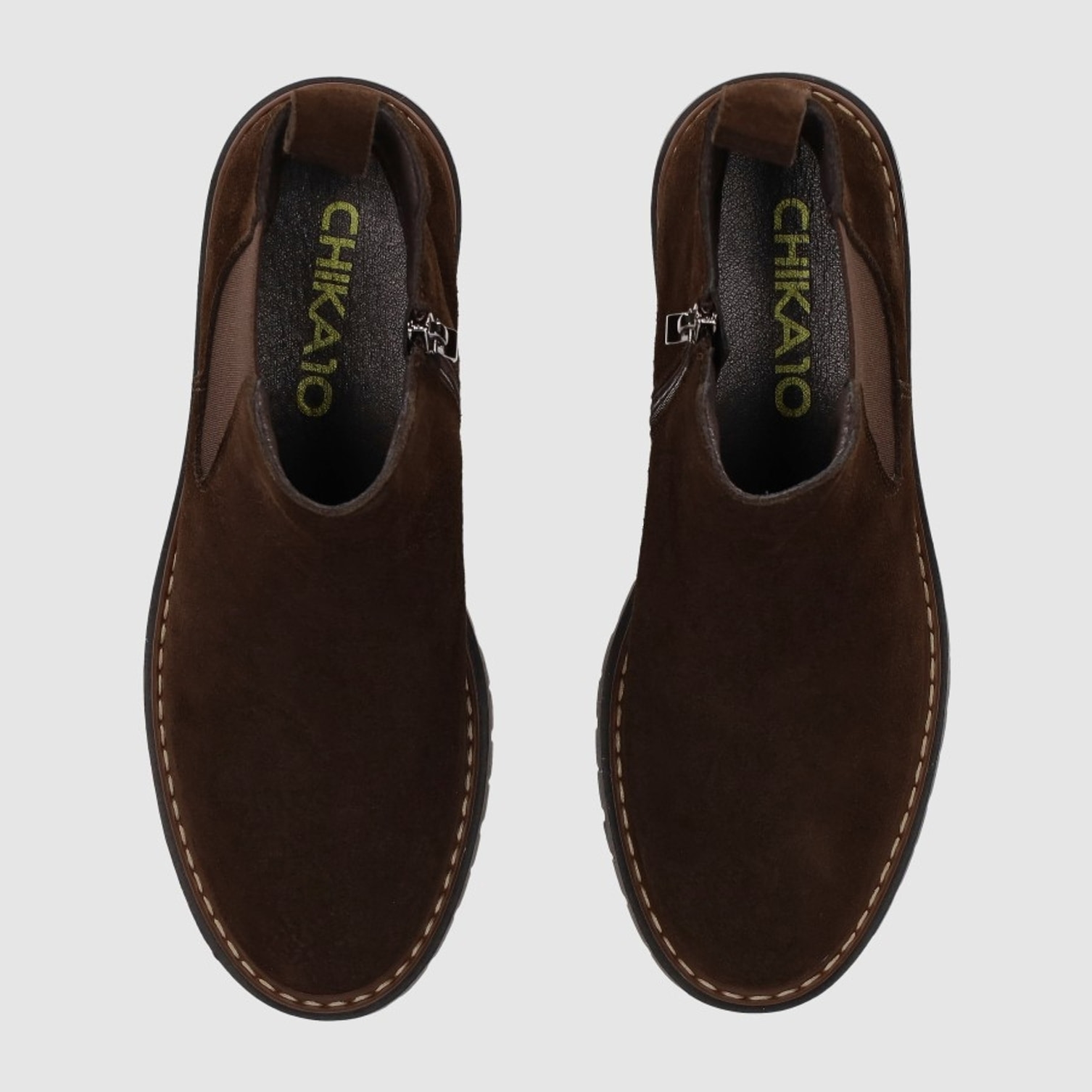 Botines de Serraje - Marron - Tacón: Bajo