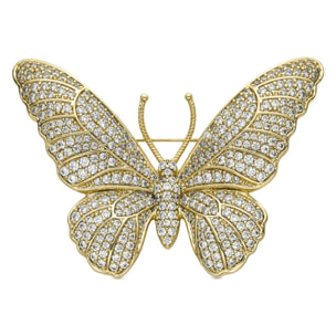 Broche con Circonita Brillante acabado oro 18k