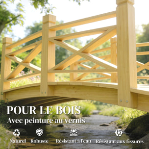 Pont de jardin - pont de bassin - passerelle en bois - L.174cm - bois pré-huilé