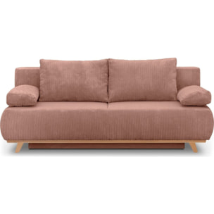 Canapé convertible 3 places en velours côtelé - LARIA