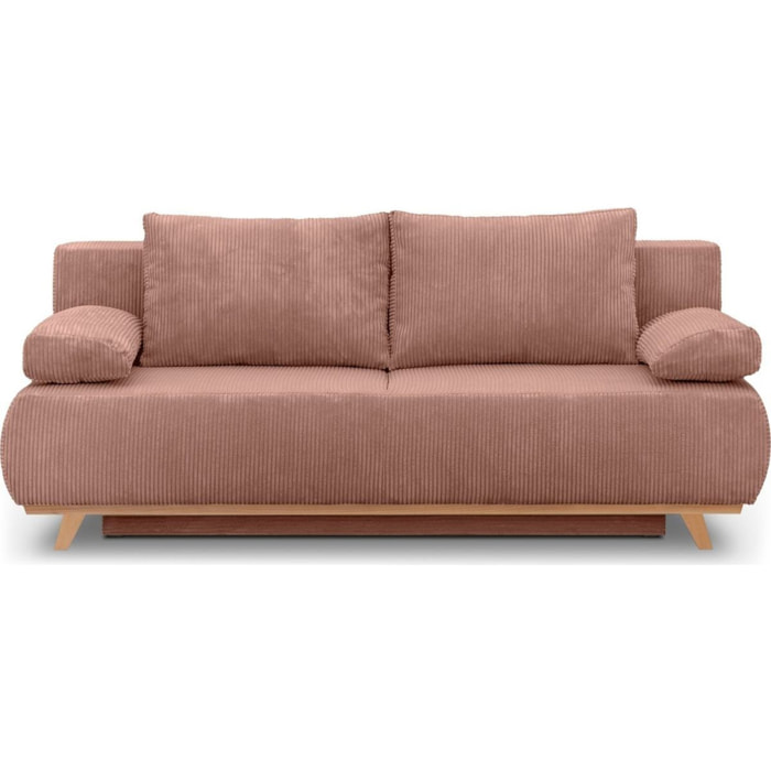 Canapé convertible 3 places en velours côtelé - LARIA