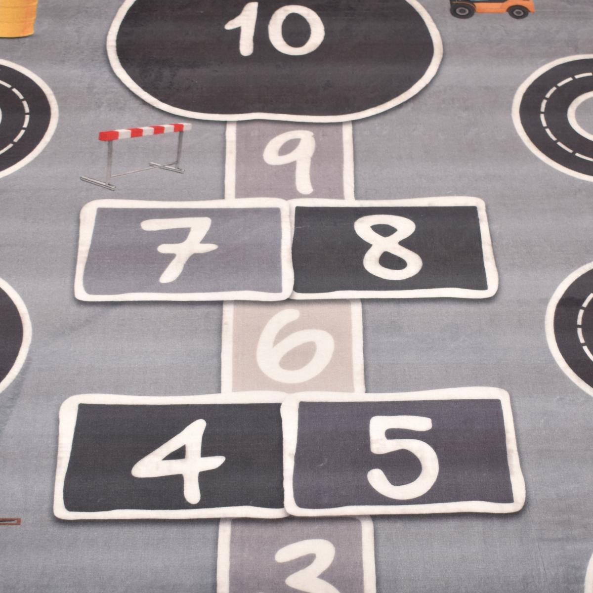 Tapis enfant 80x150 MAREL Gris, très doux et facile d'entretien