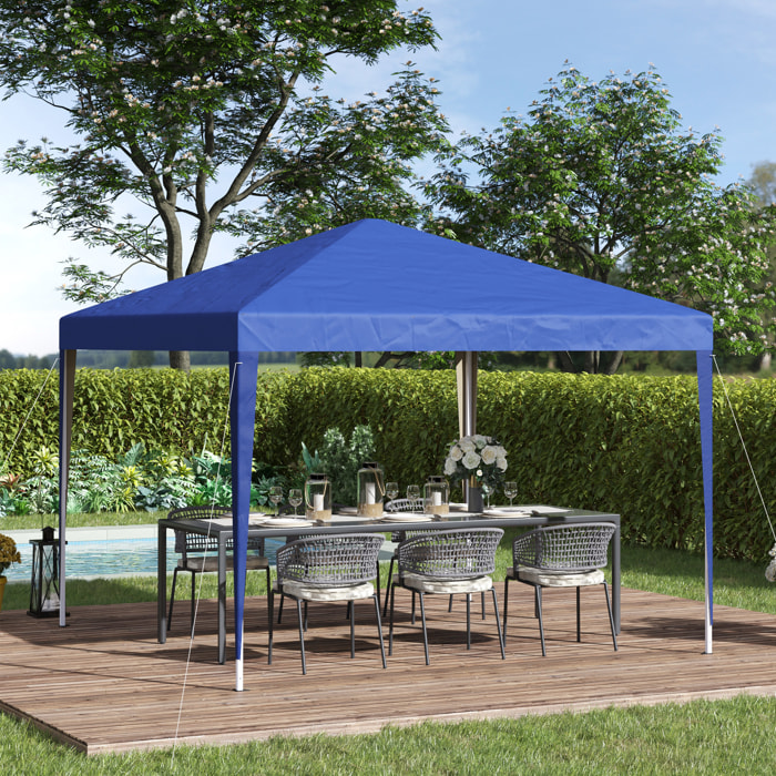 Carpa Plegable Gazebo 3x3 m Cenador Plegable con Altura Ajustable en 3 Niveles Toldo Anti-UV y Bolsa de Transporte para Camping Fiestas Azul