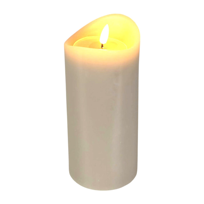 vela led con efecto gelatina color gris ø9x20cm