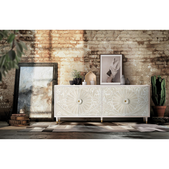 Aparador de Madera de Mango Estilo Mediterráneo Moderno