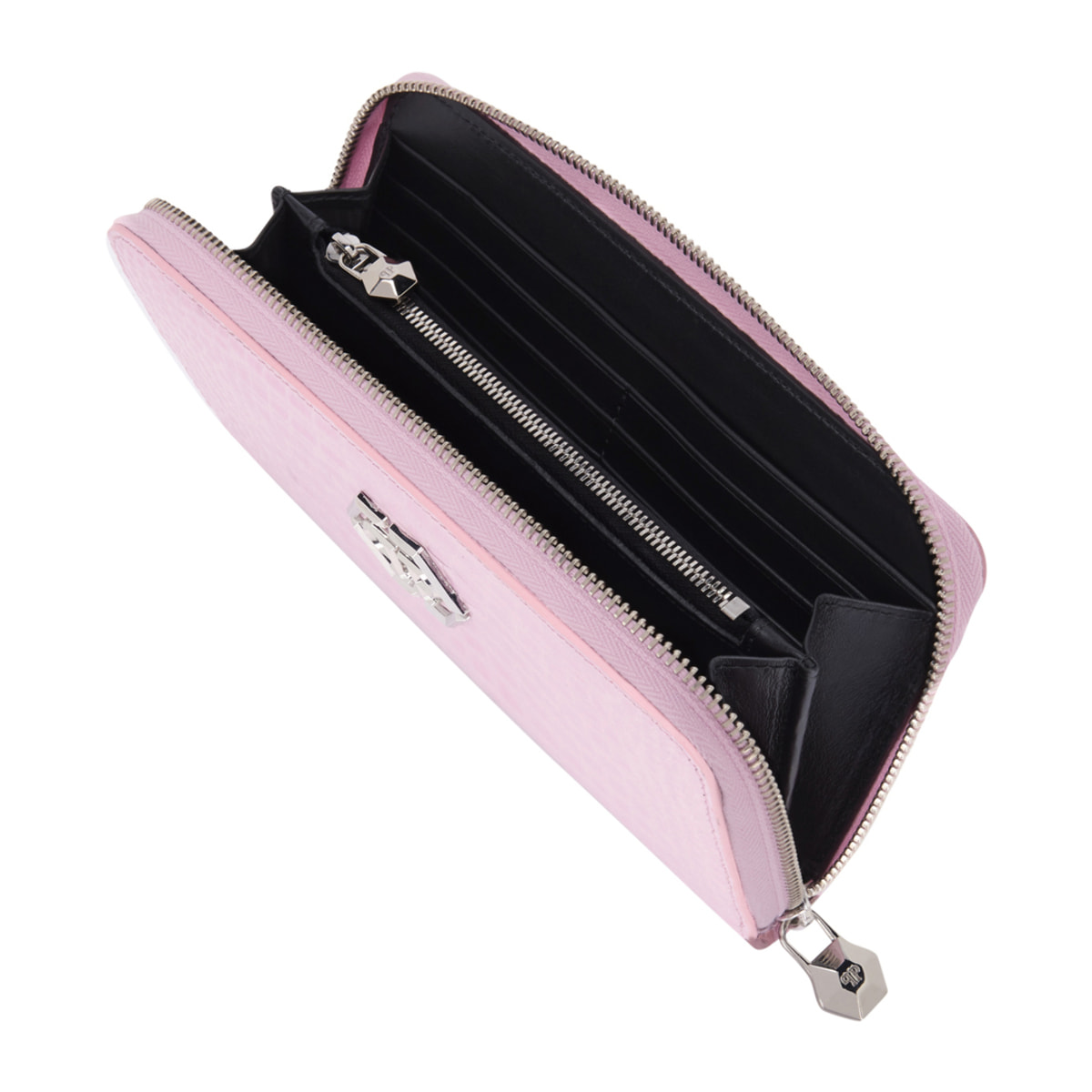 PHILIPP PLEIN Rounded Zip Wallet Cocco