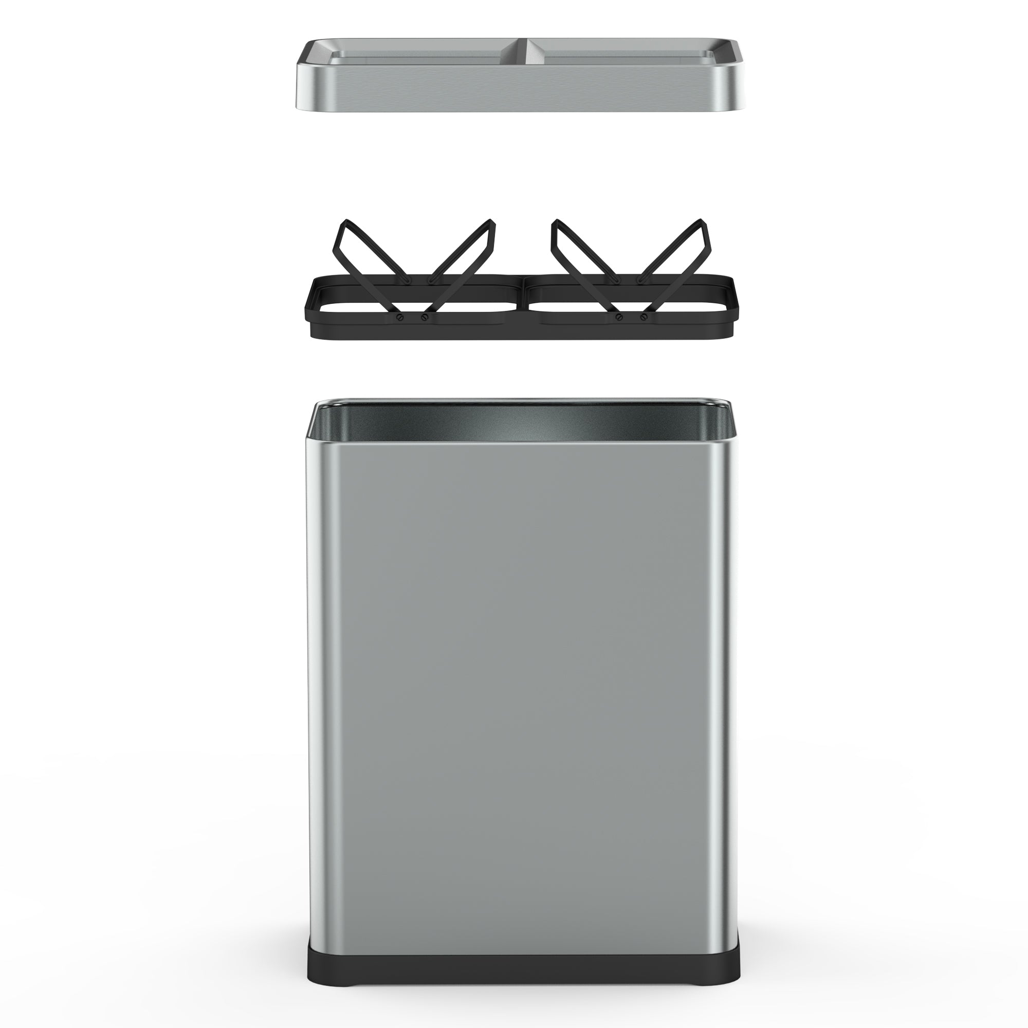 Poubelle de tri open top inox TALLIN 2x30L