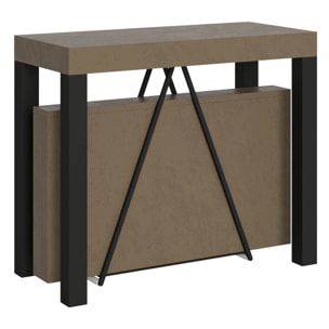 Consolle allungabile 90x40/300 cm Tiris tortora telaio antracite