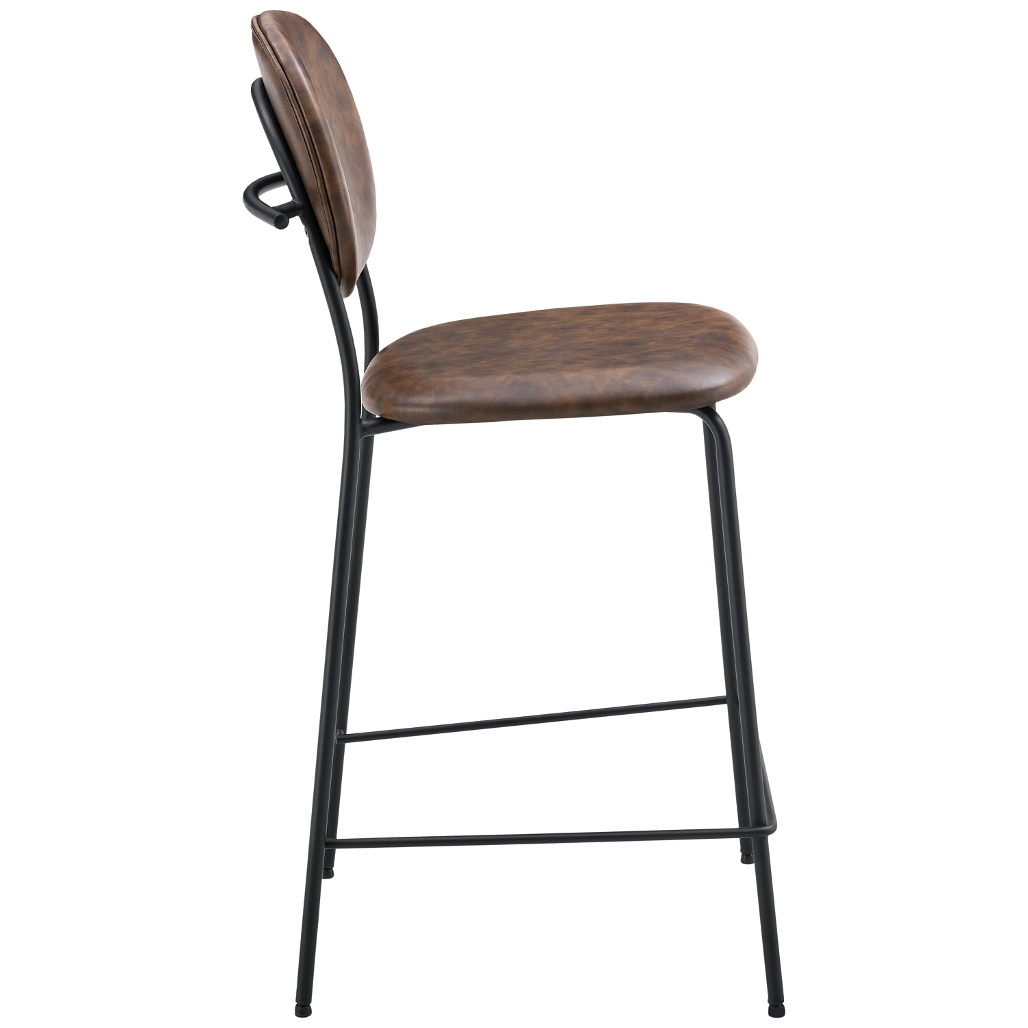Lot de 2 tabourets de bar en simili marron EDMOND
