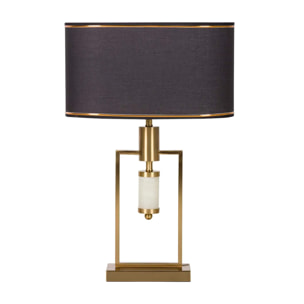 Lámpara Sobremesa Cristal Metal Dorado 40x20x61 Cm
