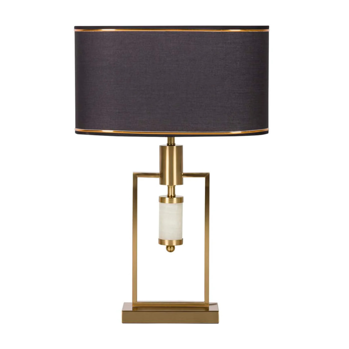 Lámpara Sobremesa Cristal Metal Dorado 40x20x61 Cm