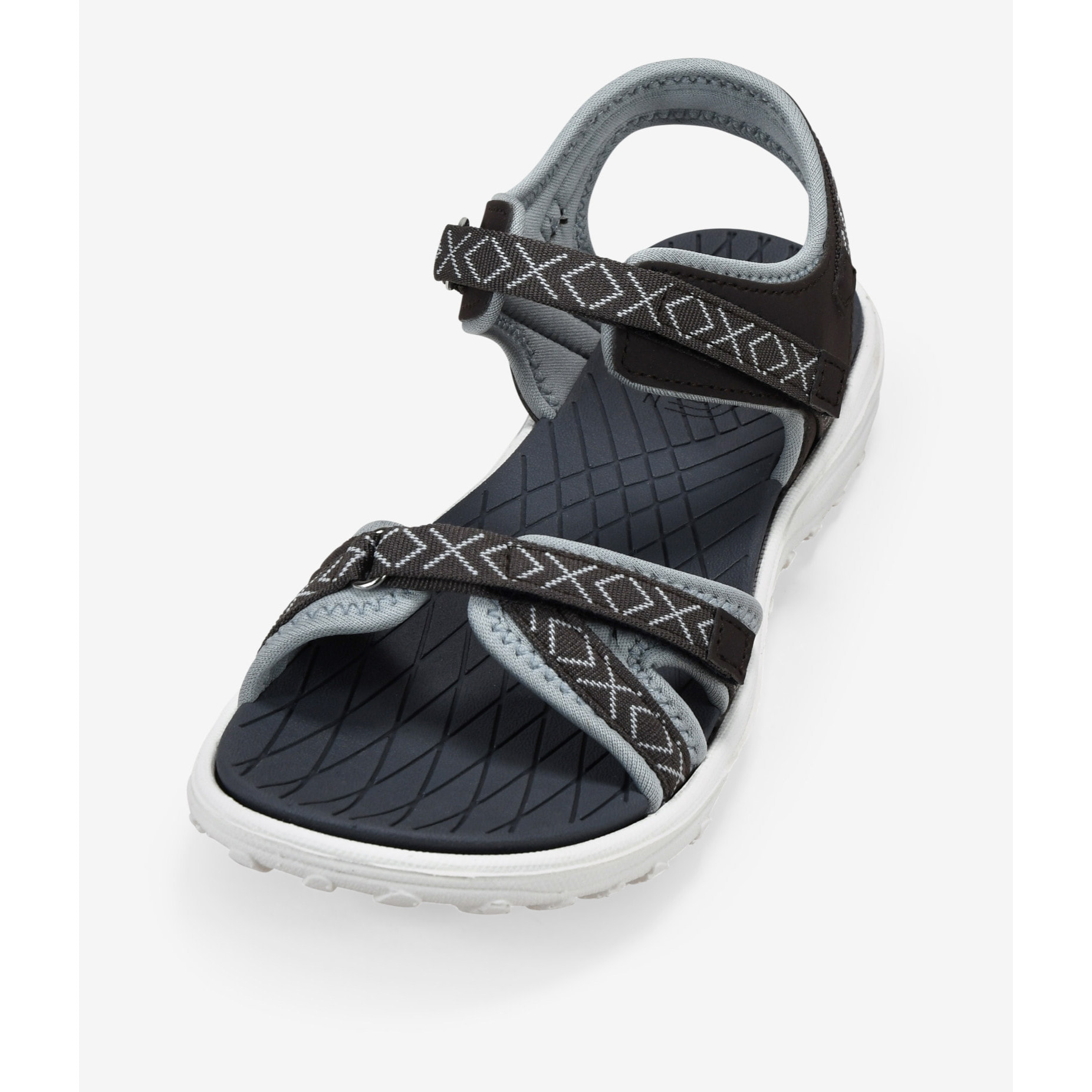 Sandalias deportivas grises de tela con cierre automático