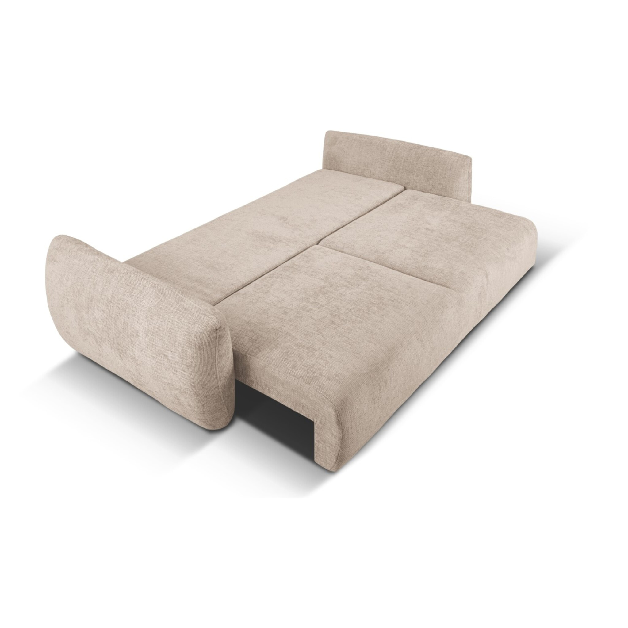 Canapé convertible avec coffre de rangement "Matera" 3 places en chenille beige