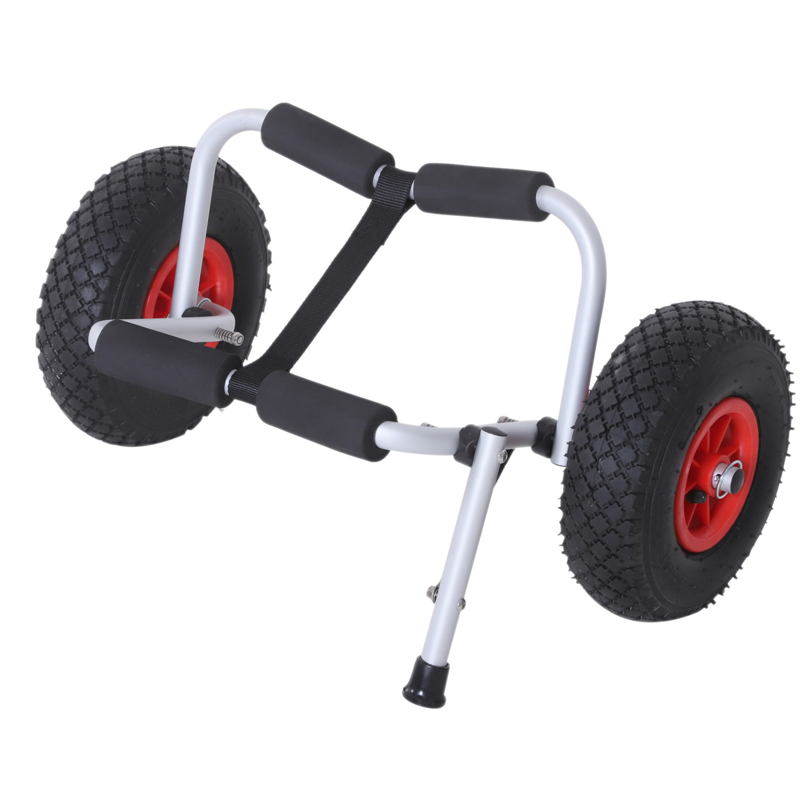 Chariot sit on top kayak chariot de transport pliable pour bateaux canoë ou kayak charge max. 70 Kg alu. mousse antidérapante