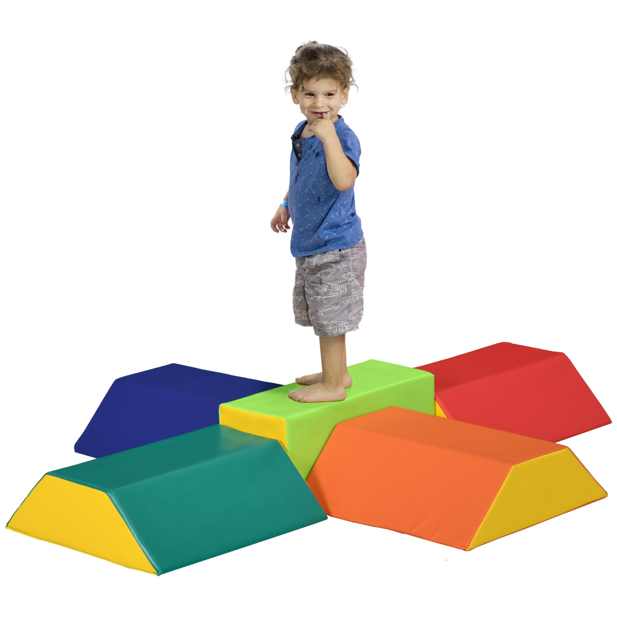 Juego de 5 Bloques de Espuma para Niños de 18-36 Meses para Escalar 48x19x48 cm