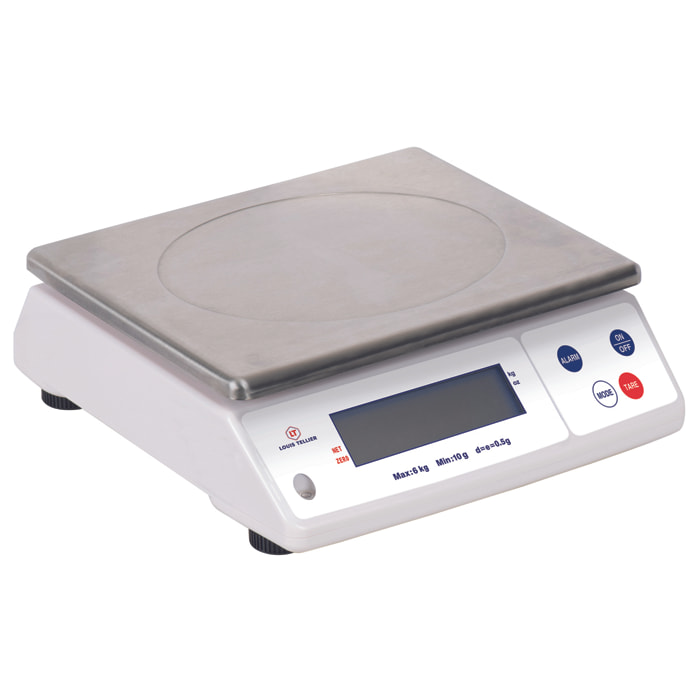 Balance électronique professionnelle - 12kg - IP53 - précison 1g - plateau amovible inox 29,8 x 23,6 cm