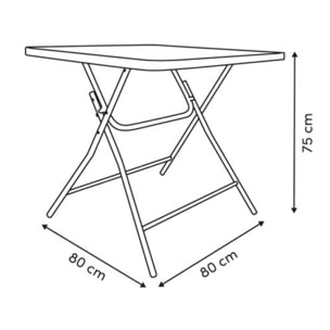 Table pliante 4 places Flexy Plus 80x80cm noir