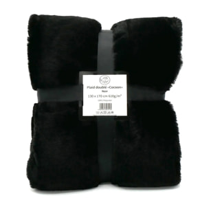 Plaid imitation "Lapin" 130x170cm 610g/m² - Cocoon Noir