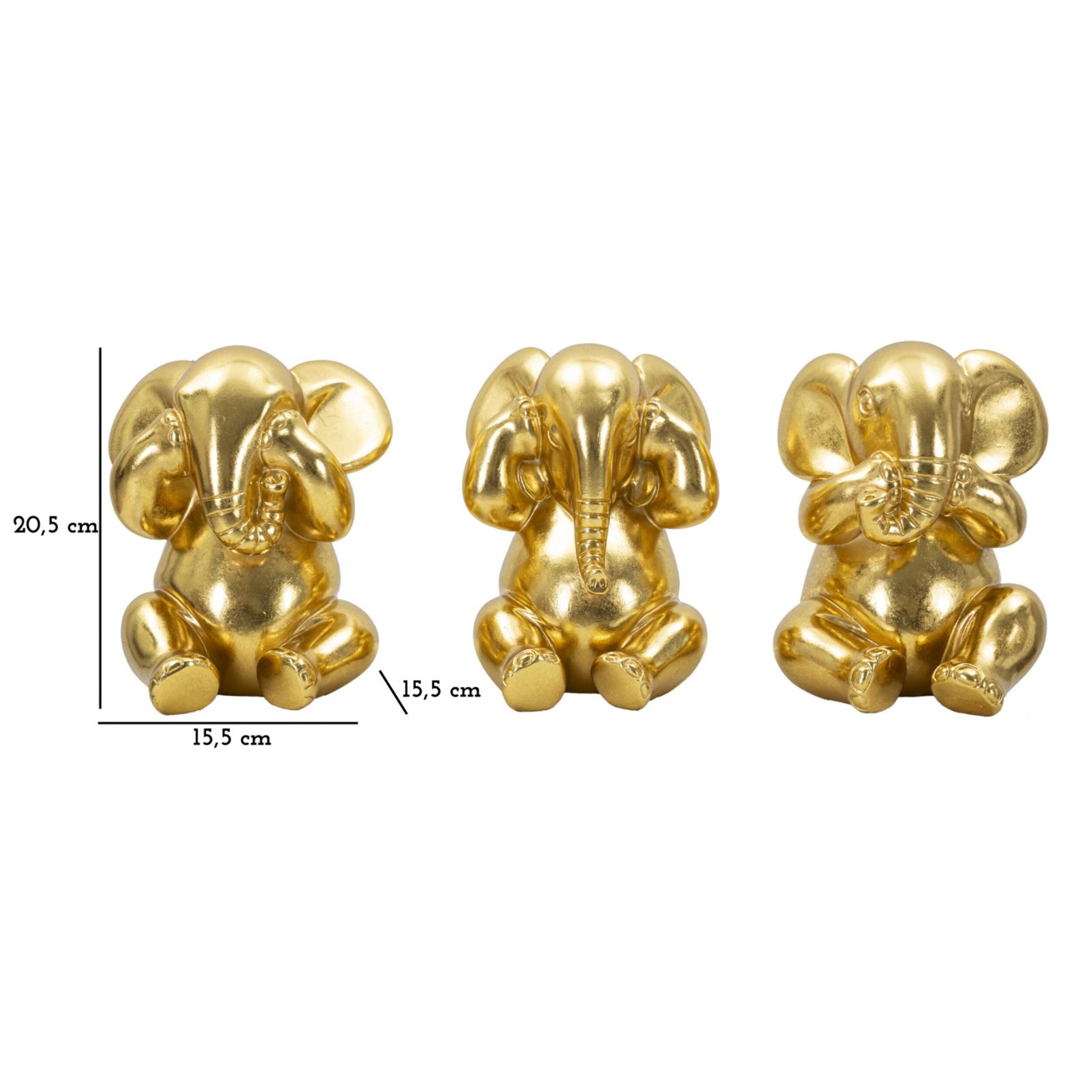ELEFANTE NON VEDO/NON SENTO/ NON PARLO SET 3 PZ CM Ø 15,5X20,5