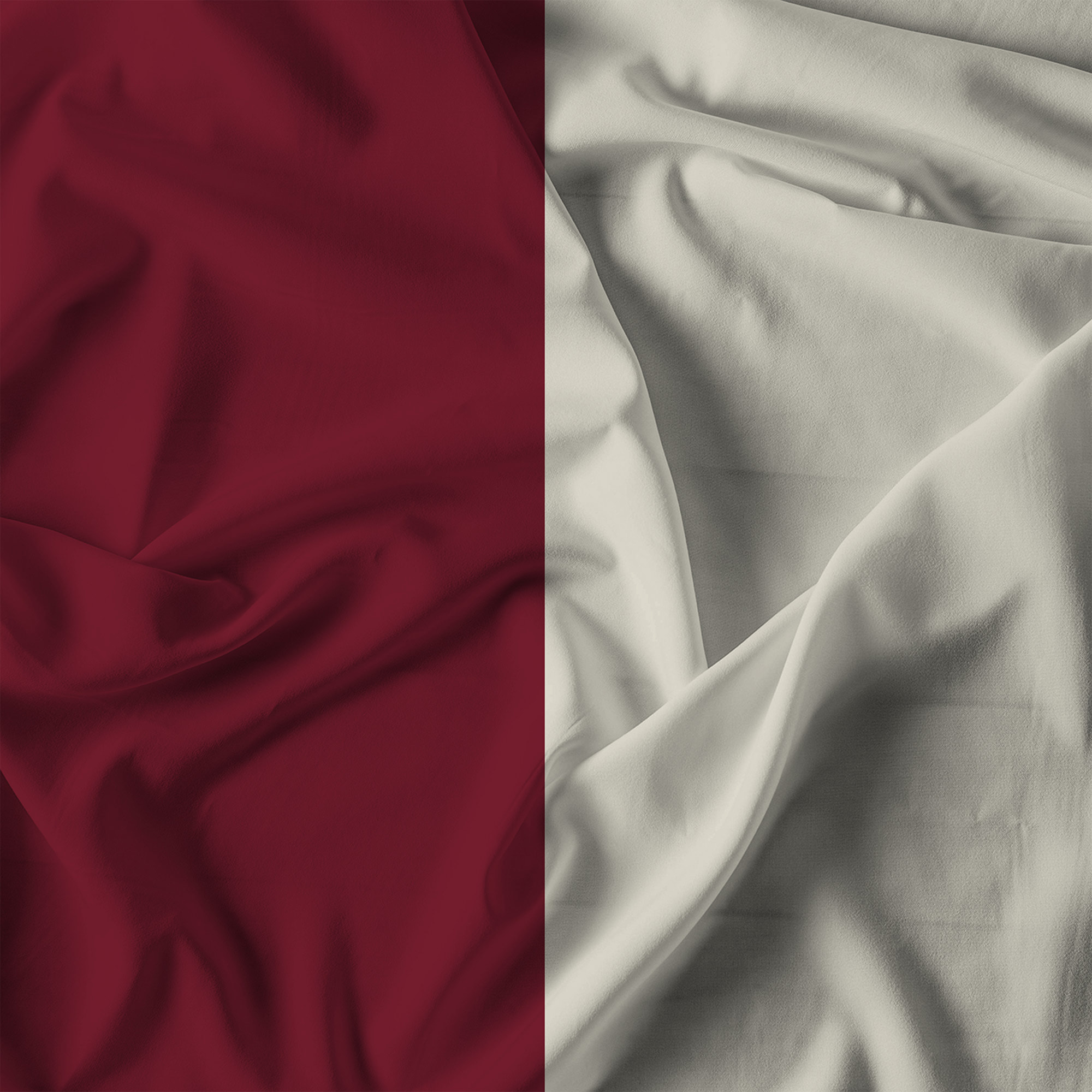 COMPLETO LETTO NATURAL COLOR, 100% Cotone, Made in Italy - BORDEAUX/PANNA