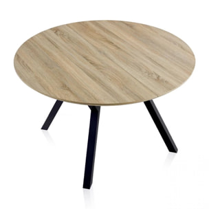 Mesa redonda extensible Aeris Negro - Roble