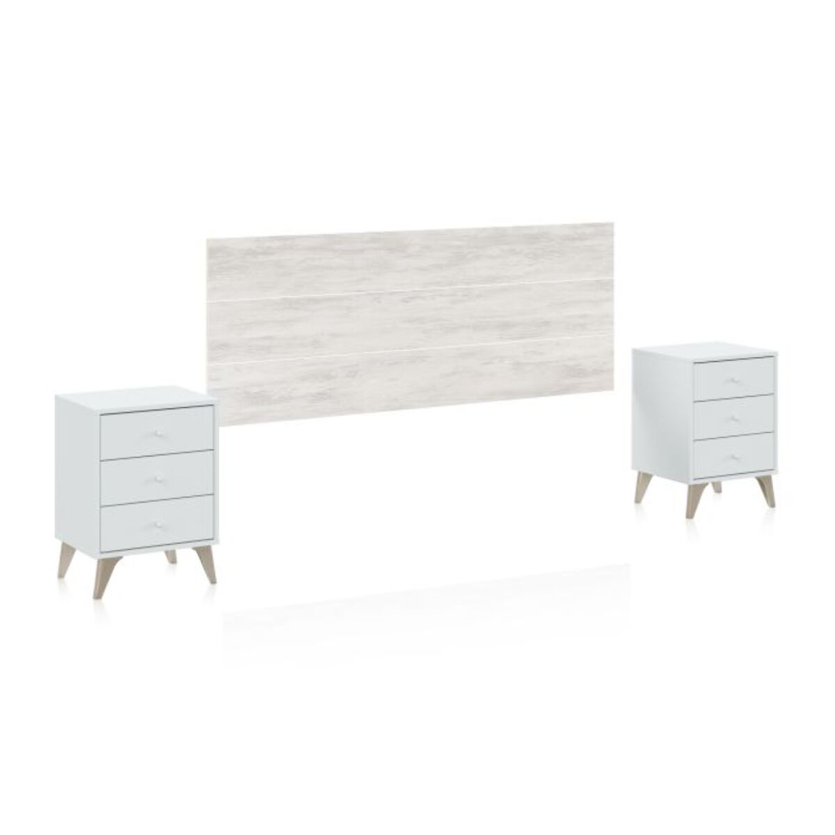 Cabecero con mesitas Iconic Blanco Artik (Blanco Mate) – Blanco Velho