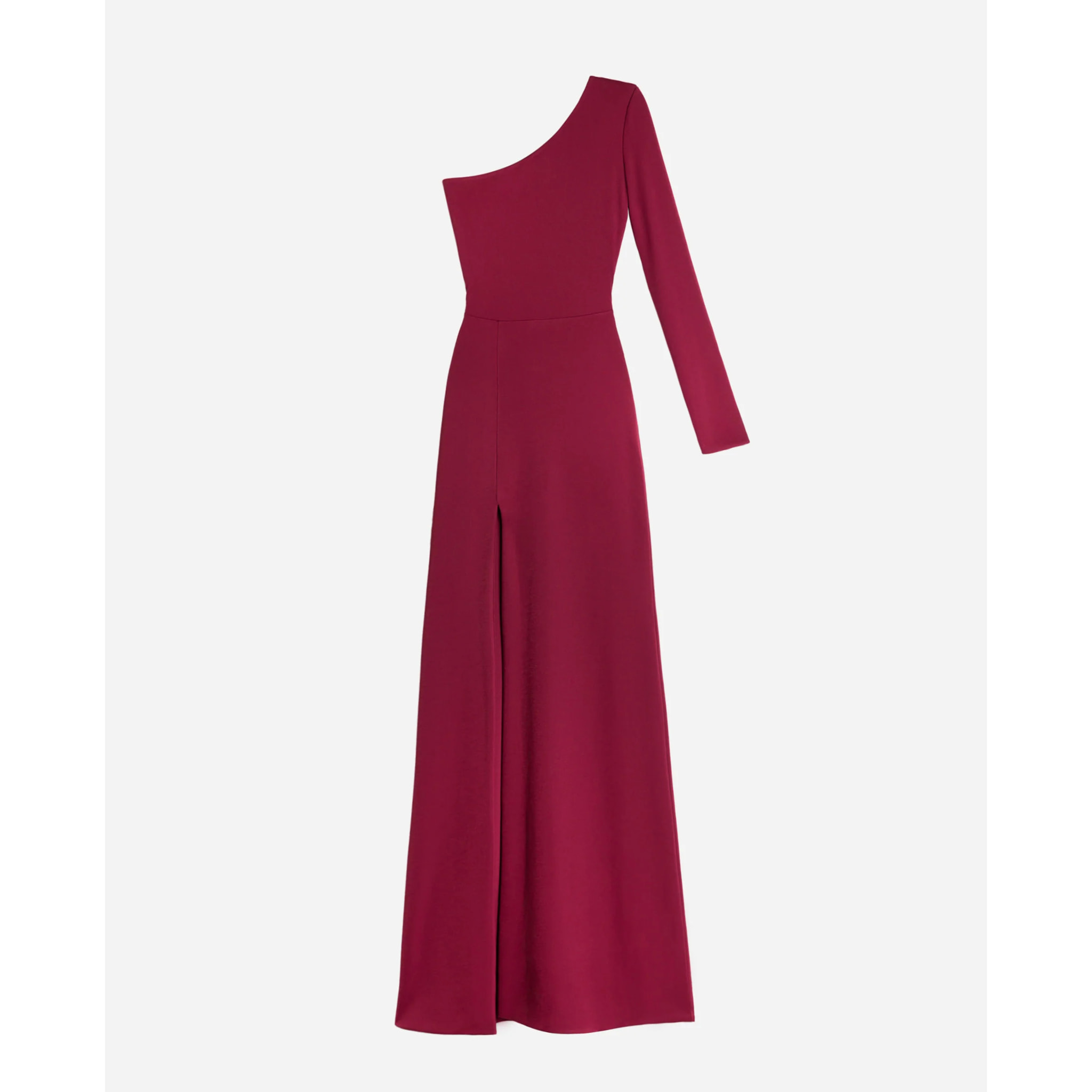 Vestido largo asimétrico con abertura