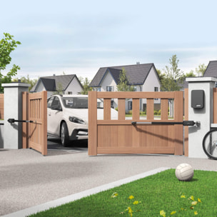 Kit Motorisation télescopique pour portail à battants - Styrka 310 + batterie de secours + digicode + photocellules + 2 télécommandes supp.