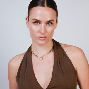 Collar Shadu acabado oro 18k y plata