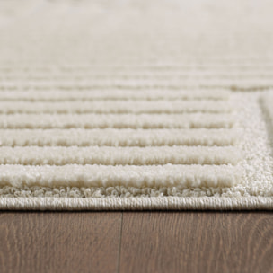 TURIN - Tapis moderne à motif géométrique en relief Creme