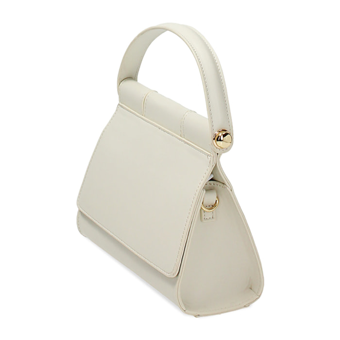 Minibolsa color crema para llevar bajo el brazo