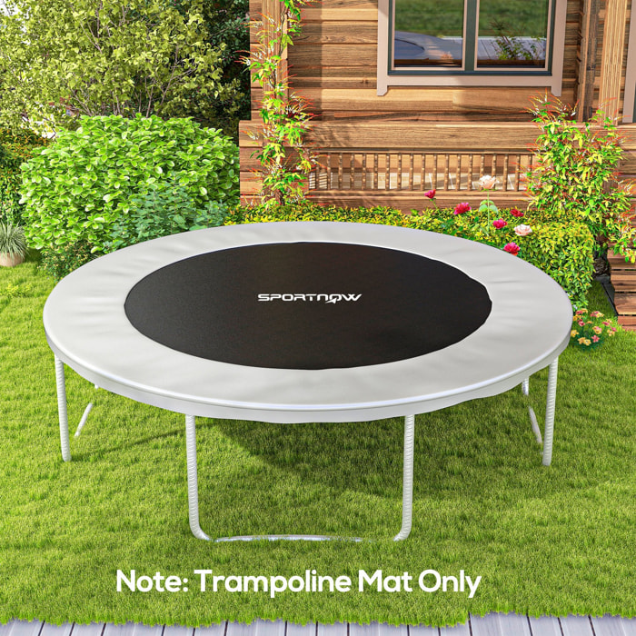 Tapete de Repuesto para Trampolín Redondo Ø202 cm Colchoneta para Trampolín de 8 Pies con 42 Ganchos en Forma de V Anti-UV y 8 Filas de Costuras Carga 120 kg Negro