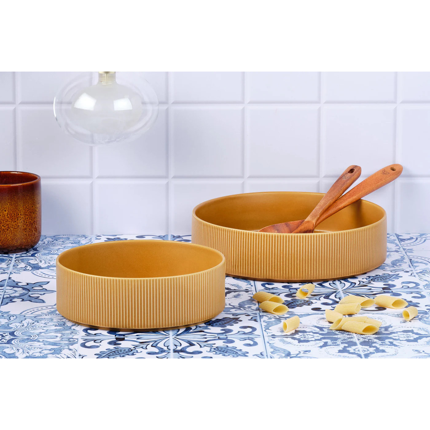 Saladier SCANDI Ø21,5cm et Ø27,5cm - 2 pièces - Ocre