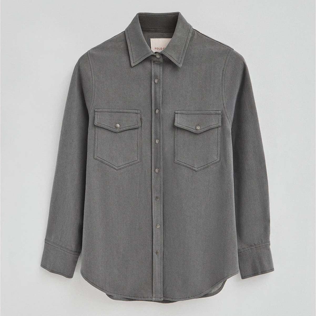 Camisa vaquera gris de corte relajado