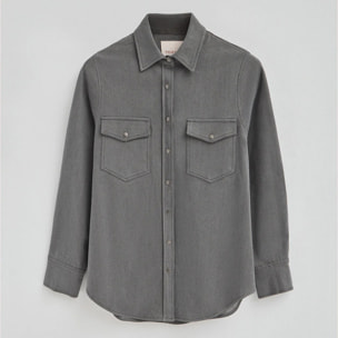 Camisa vaquera gris de corte relajado