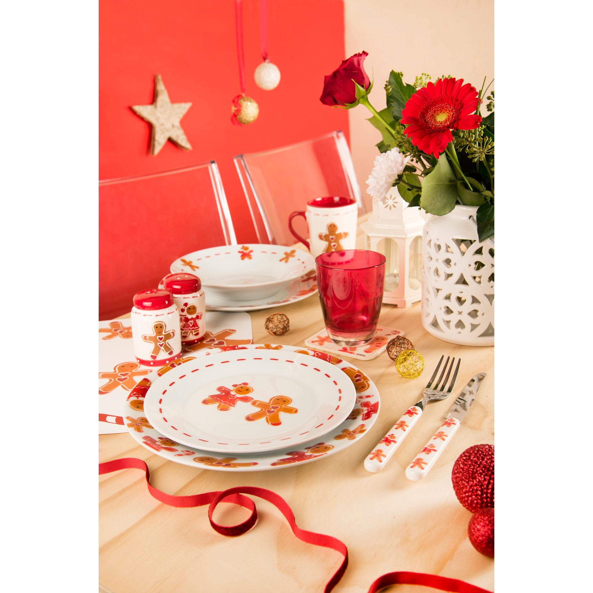 Servizio piatti 18 pezzi Excelsa – Ginger Boy&Girl, Porcellana Bianco