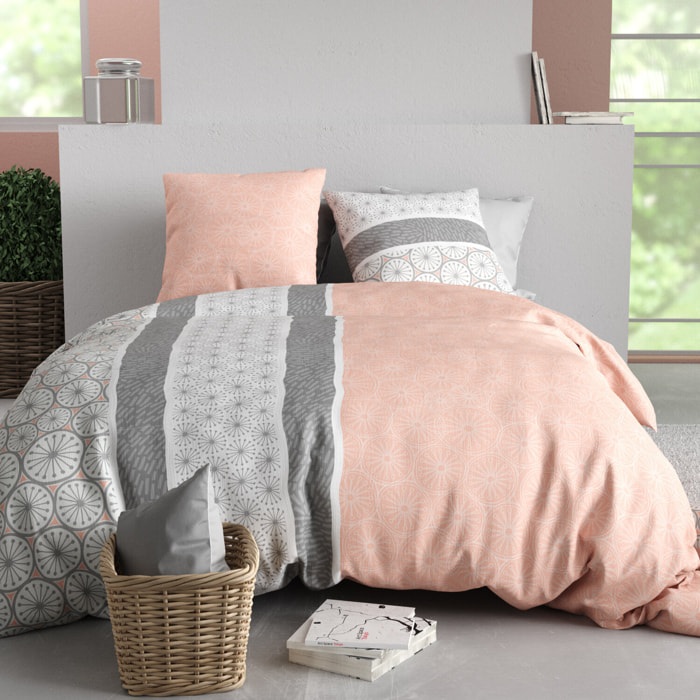 Parure housse de couette imprimé 100% coton - coraline