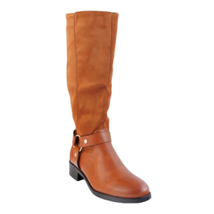 Stivali in simil pelle con gambale in camoscio