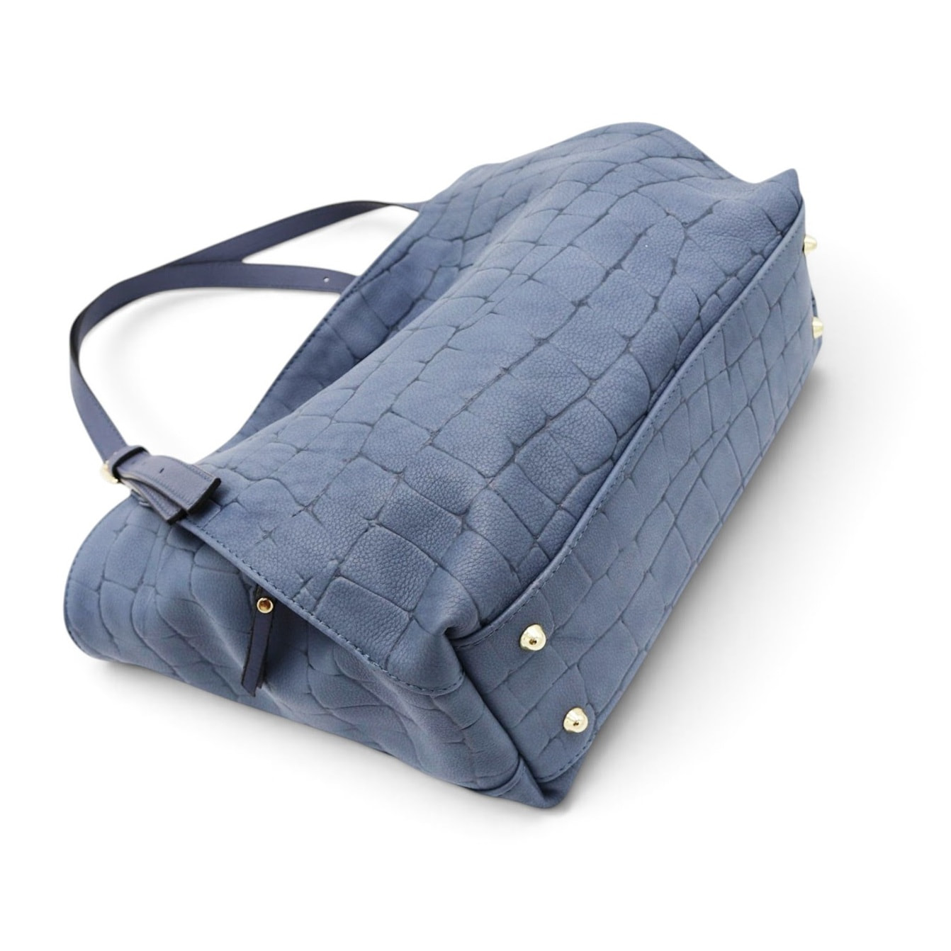 Borsa a Spalla Cheval Firenze Sarin Croc Blu Pervinca