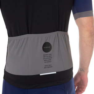 Camiseta ciclista hombre manga corta color negro/azul