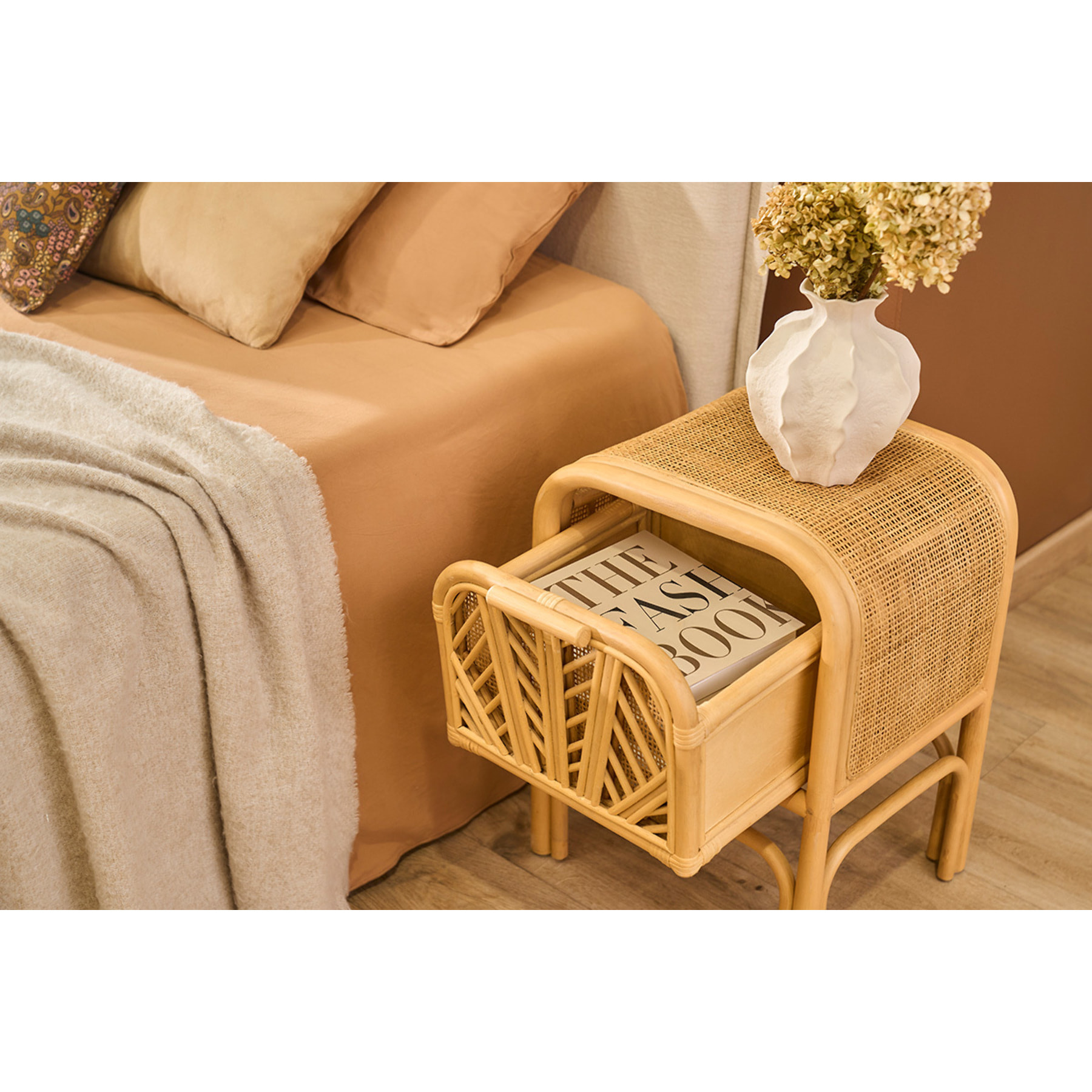 Table de chevet en rotin GALON