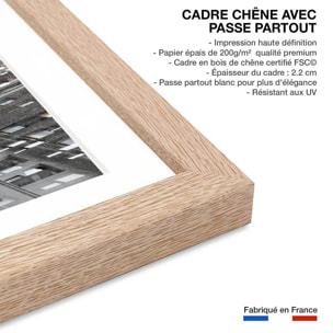 Poster madison square abstraction Affiche + cadre en bois - Chêne