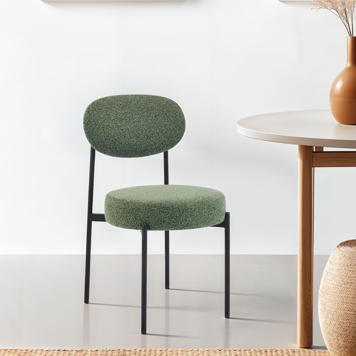 Lot de 2 chaises en tissu bouclé - EVORA