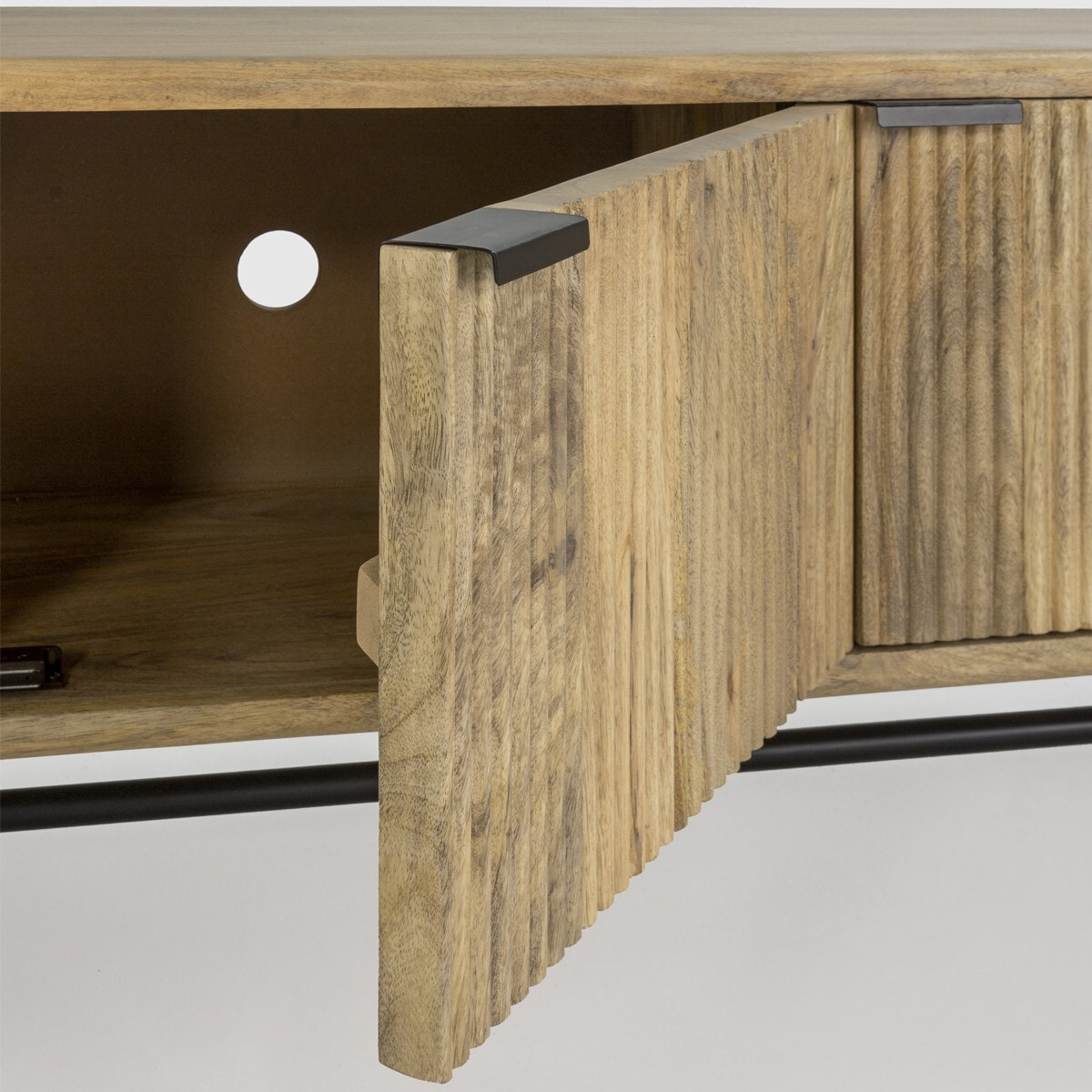 Meuble TV 4 portes en bois de manguier - SANJA