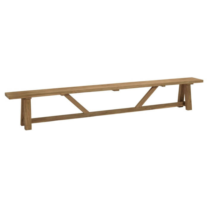 KALLY - Banc de jardin 300x28cm en bois de teck recyclé naturel