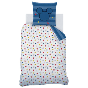 Parure de lit imprimée 100% coton, DISNEY HOME MICKEY STRIPES