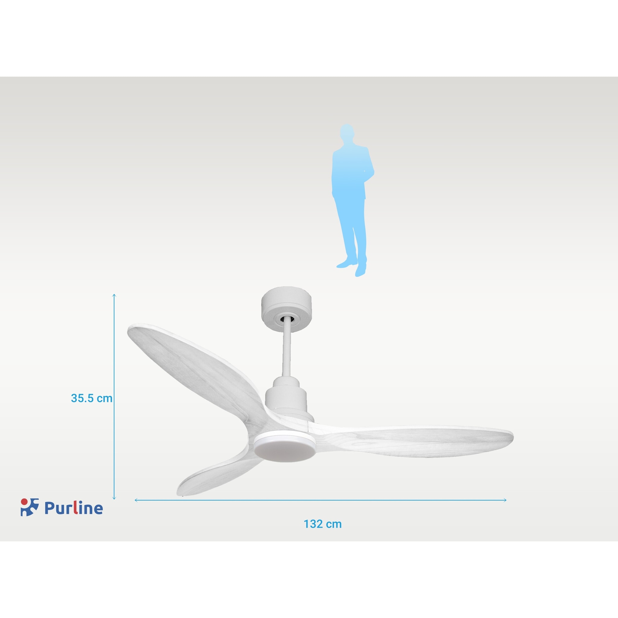 Ventilateur de plafond Réversible  Thermostat Dimmable Wifi Moteur à courant continu Toits en pente Télécommande Lumière à trois tons Hypersilence Mémoire